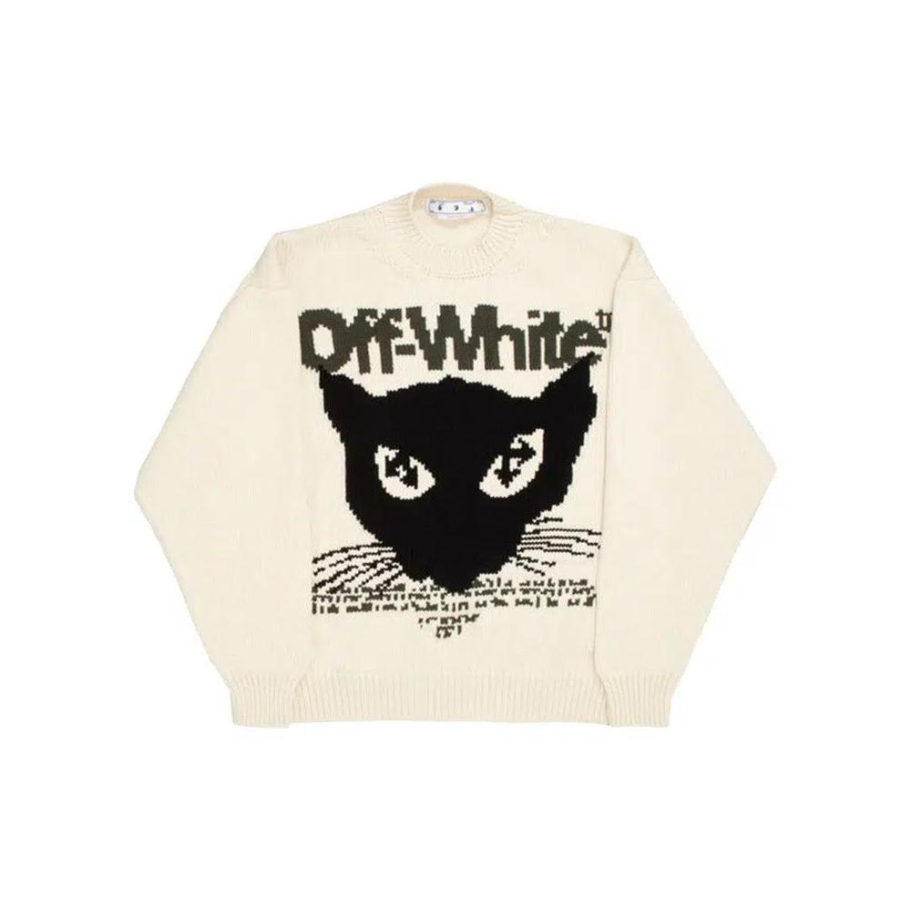 Свитеры Off-White Cat Chunky Crewneck 'Off White/Black' 1