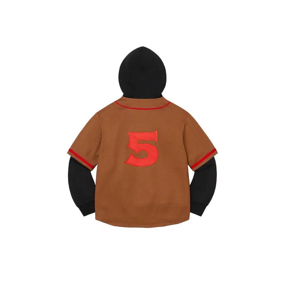 Худи Supreme Baseball Jersey Hooded Sweatshirt 'Brown' 2