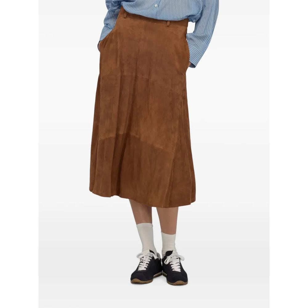 Laurencia panelled suede midi skirt 1
