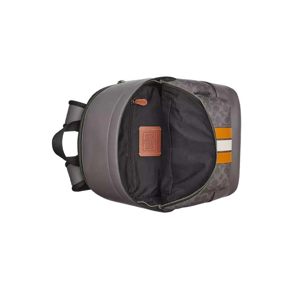 Рюкзак West Backpack In Signature Canvas With Varsity Stripe Серый/Охра/Мел CV922 3