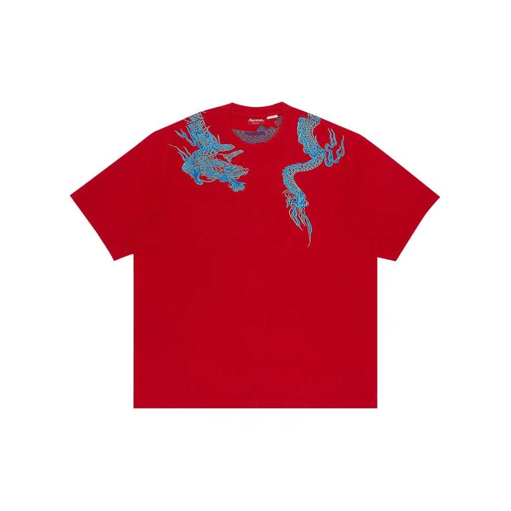 Футболка Supreme Dragon Wrap с коротким рукавом 'Red' 1