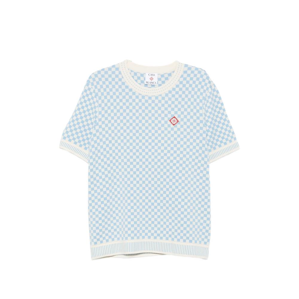 checkerboard-knit T-shirt 1