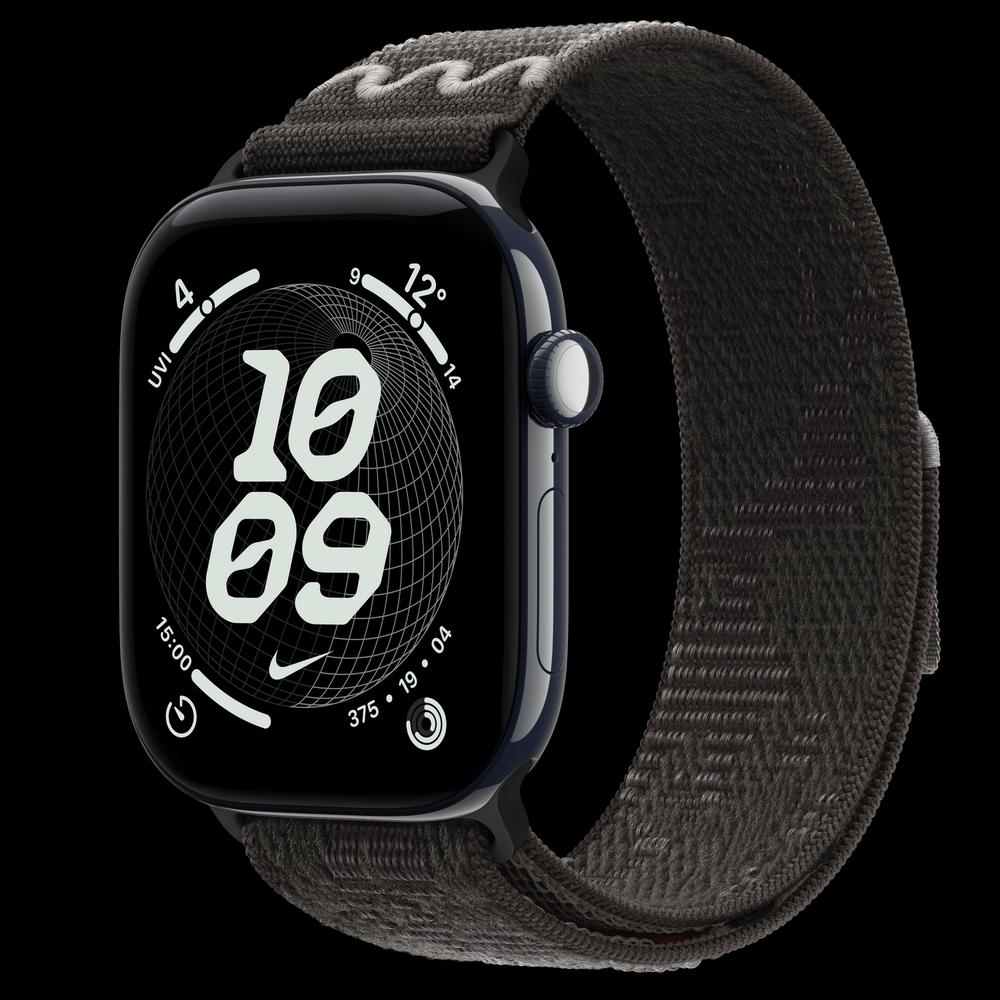 Apple Watch Series 12 46 мм, GPS + Cellular, керамика, Night Blue, ремешок After Dark Black Nike Sport Loop 1