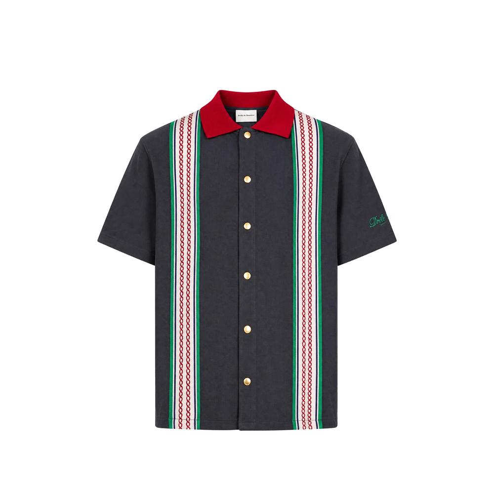 stripe-detail short-sleeve shirt 1