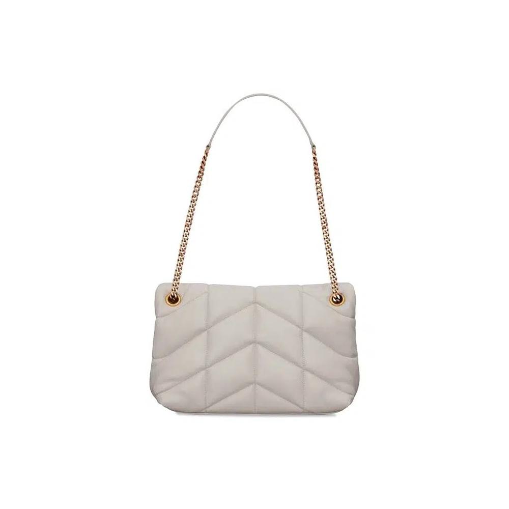 Сумка через плечо Saint Laurent Loulou Small Quilted Puffer 'Белый' 2