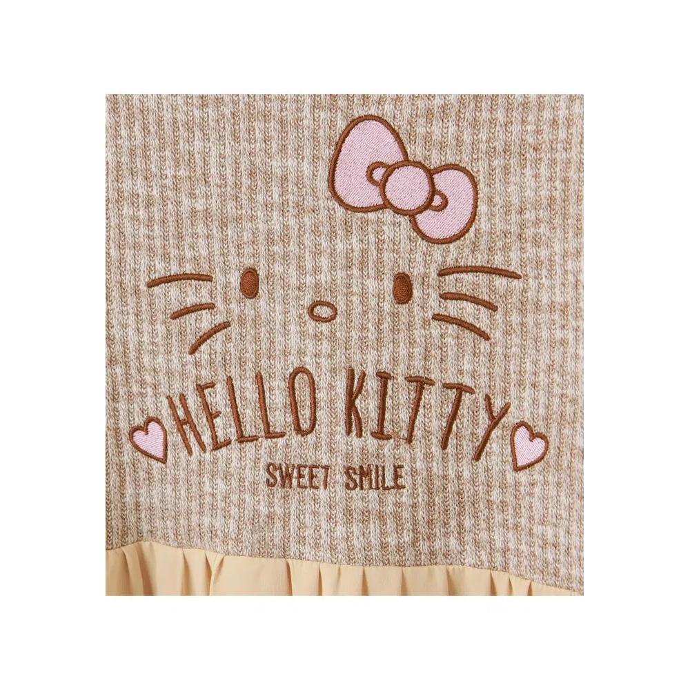 HELLO KITTY Пэчворк рифленое вышитое платье мини с перепадом длины [KB1395] 4
