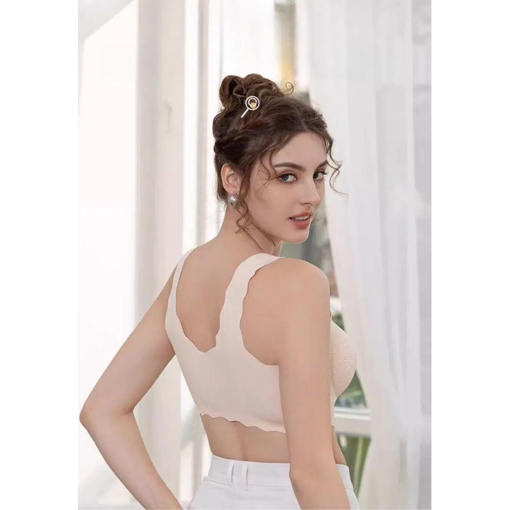 Премиум бюстгальтер Rylee Lace Plus Size бесшовный беспроводной с эффектом пуш-ап, нюд 4