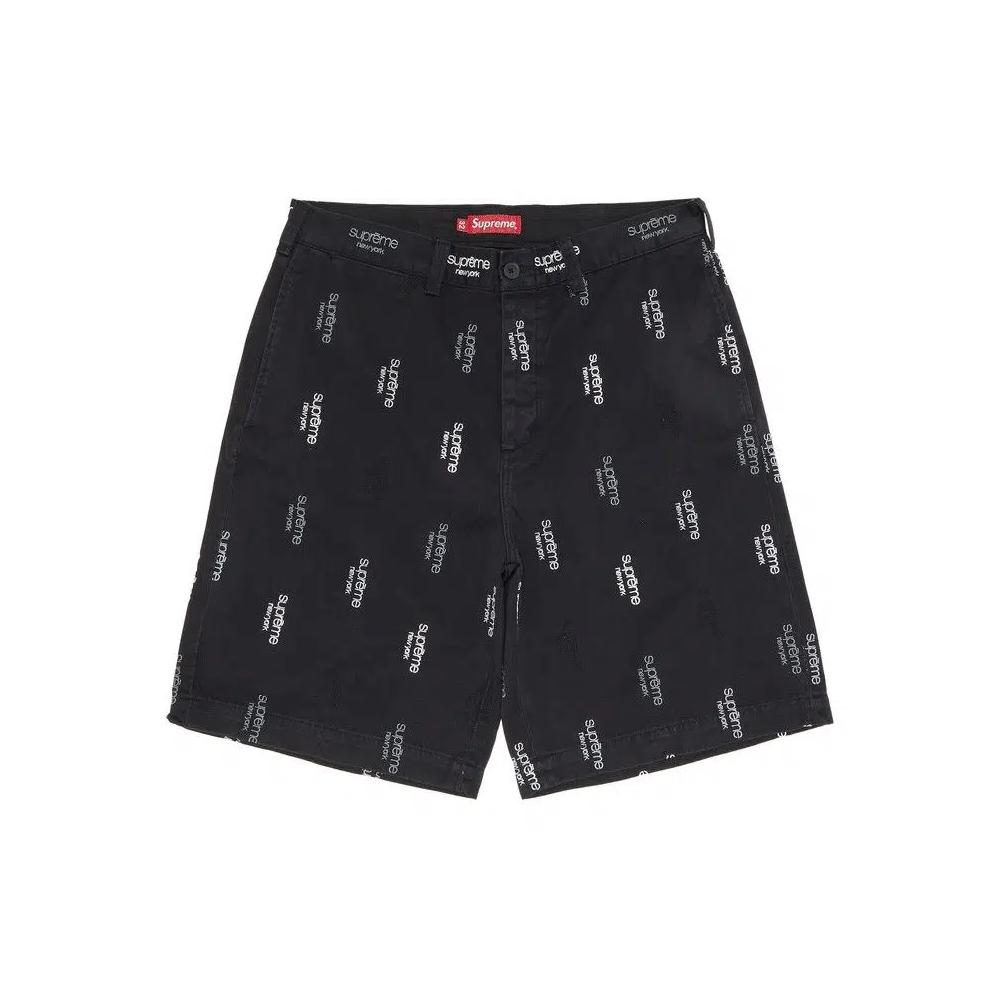 Шорты Supreme Classic Logo Chino Short 'Black' 1