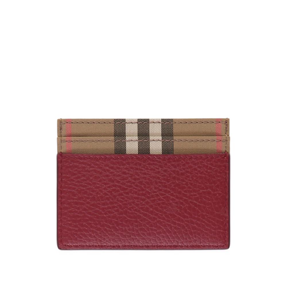 Vintage Check grained leather cardholder 1