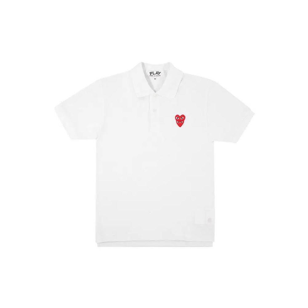 Поло Comme des Garçons PLAY Heart Logo Short-Sleeve Polo 'Белый' 1