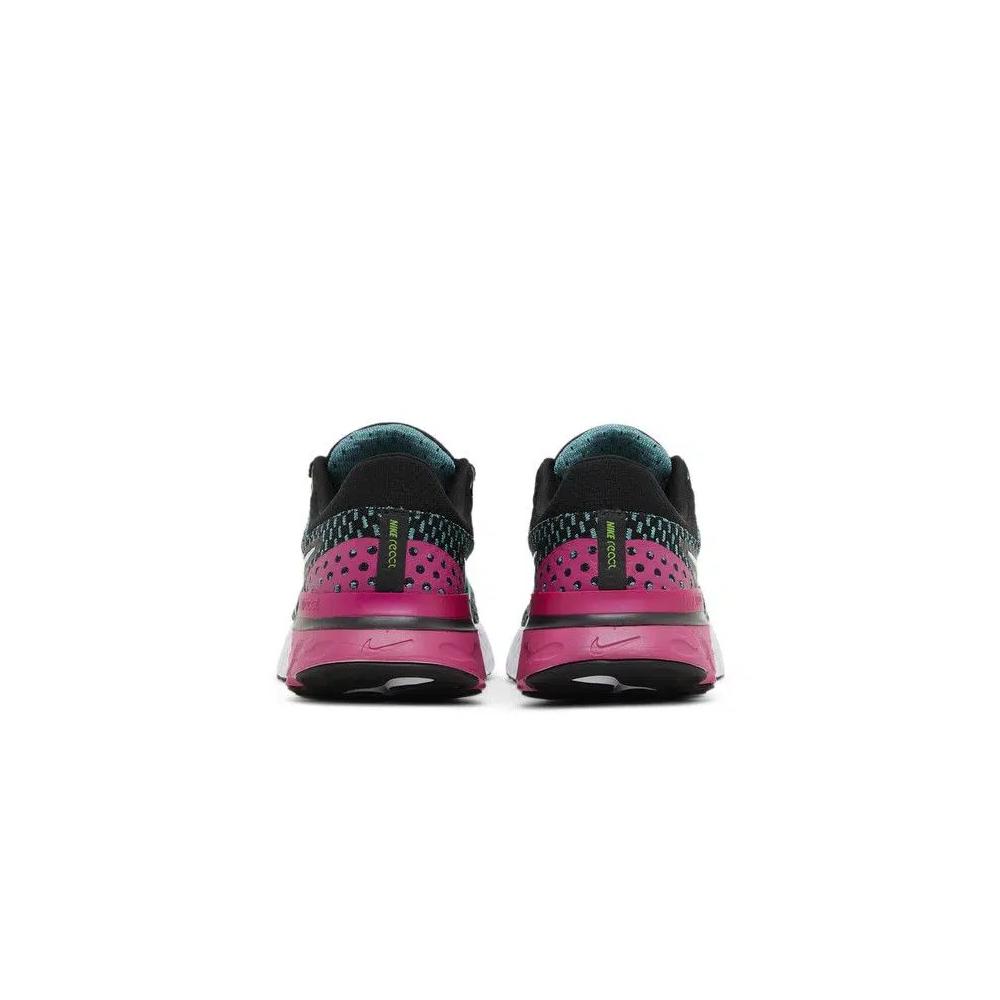 Кроссовки Nike Wmns React Infinity Run Flyknit 3 'Black Pink Prime Dynamic Turquoise' 6