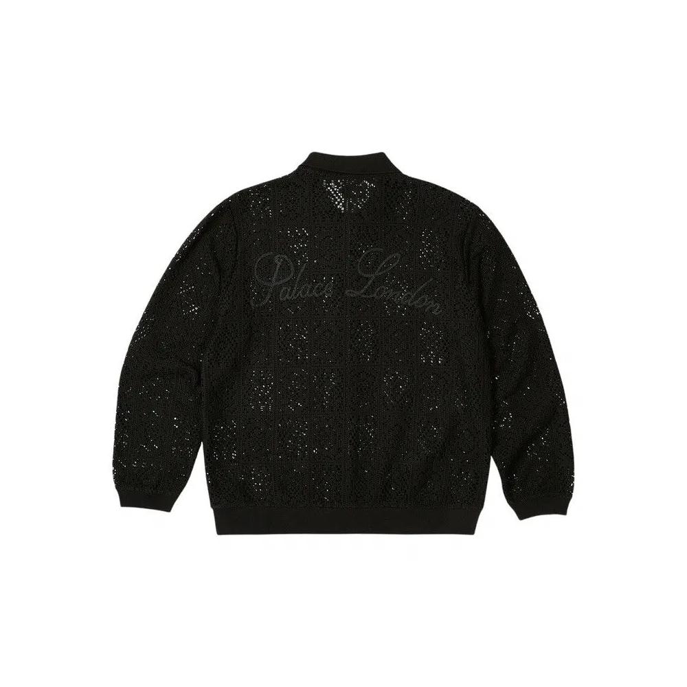 Поло Palace Crochet Zip Long-Sleeve Polo 'Черный' 2