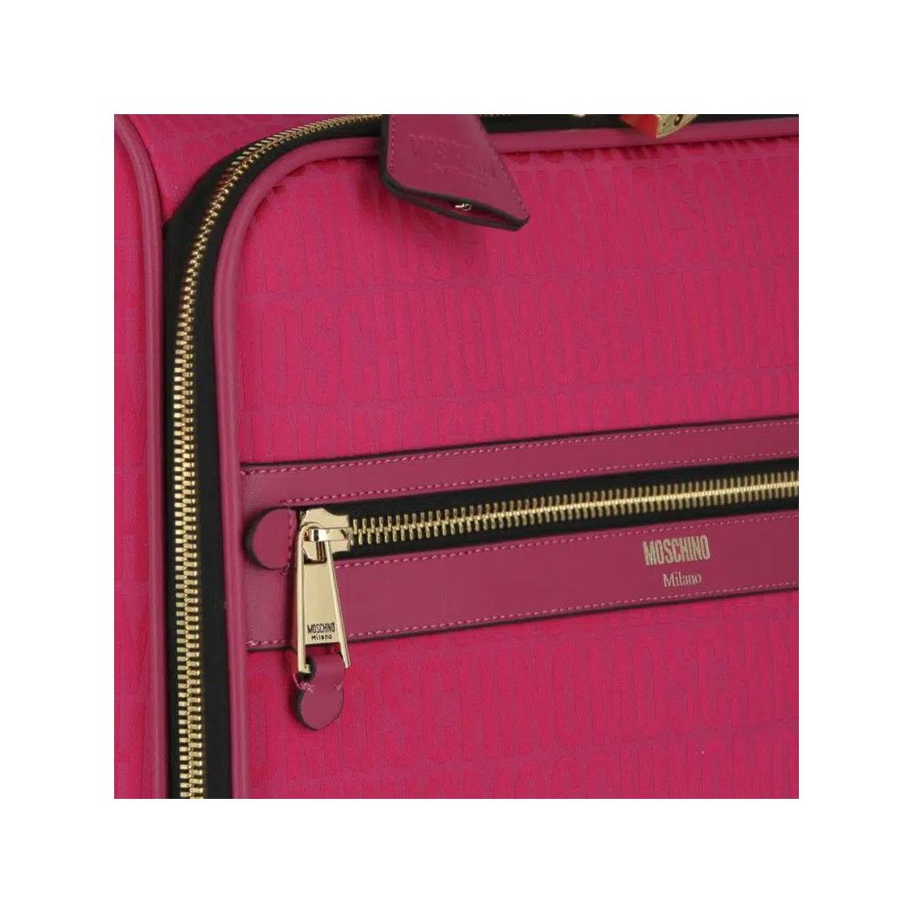 Дорожные сумки Moschino All Over Logo Trolley Case 'Фуксия' 3
