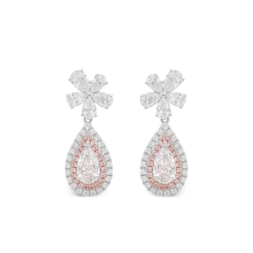 Серьги из белого и розового золота с бриллиантами 1