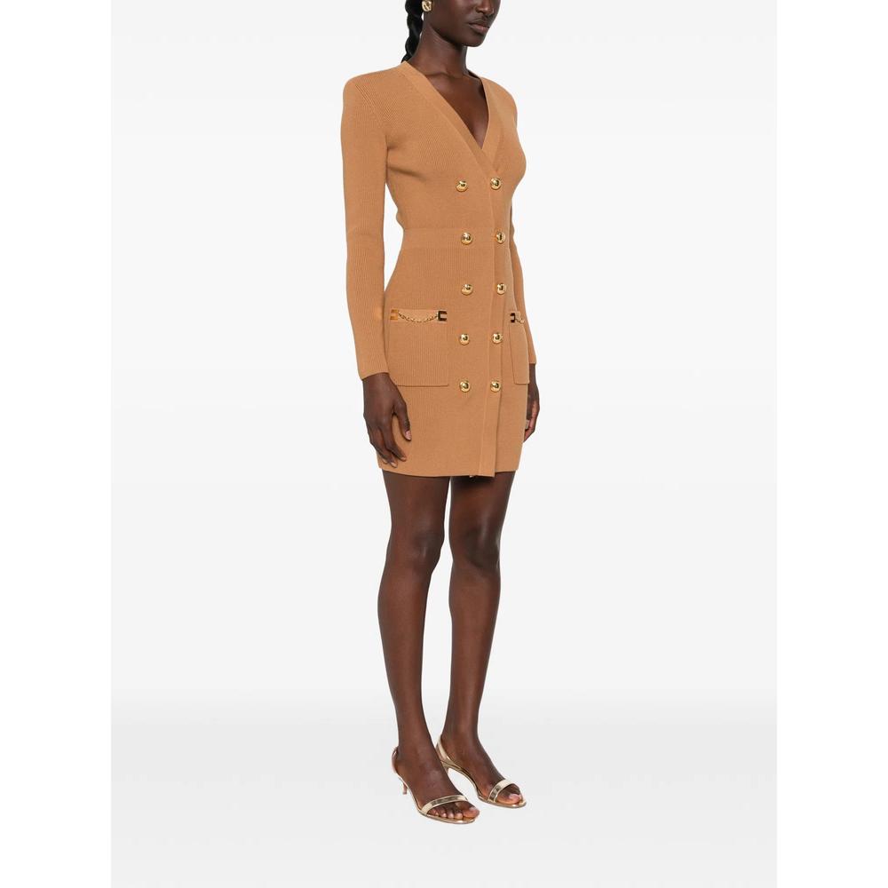 double-breasted ribbed-knit mini dress 3