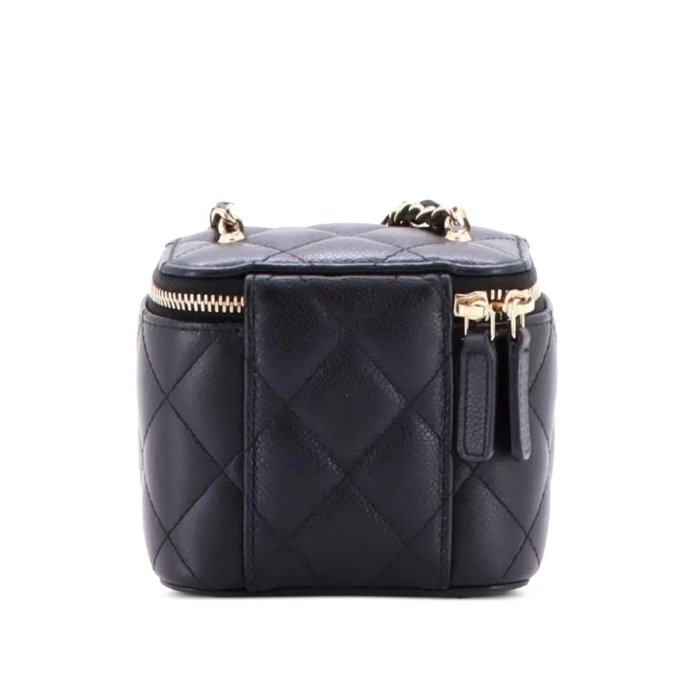 Мини-клатч Tiny CC Link Vanity Case with Chain Quilted Caviar 2