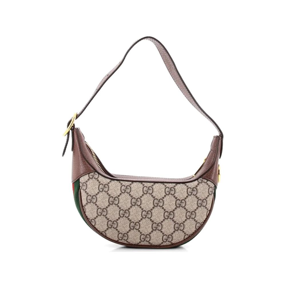 Сумка-хобо Ophidia Half Moon Bag из канваса с узором GG 2