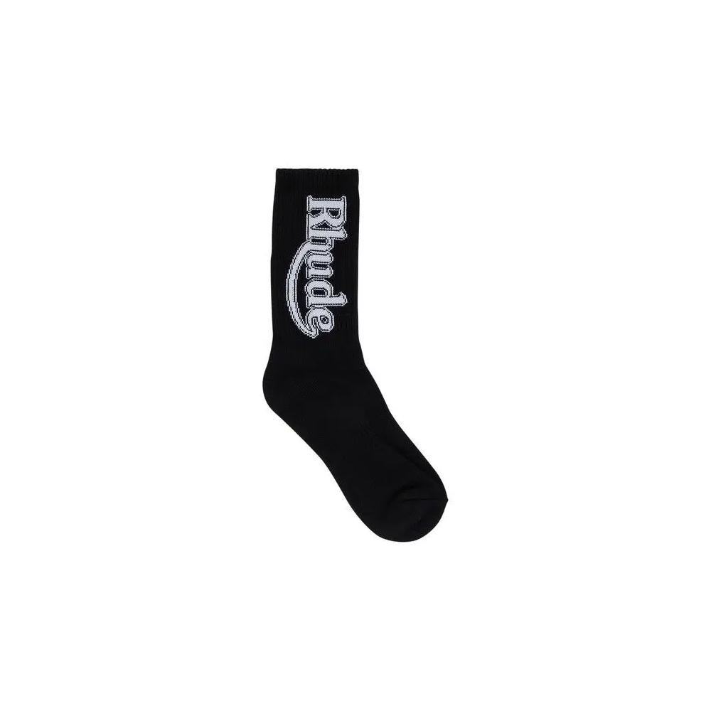 Носки и колготки Rhude Vertical Race Track Sock 'Black' 2