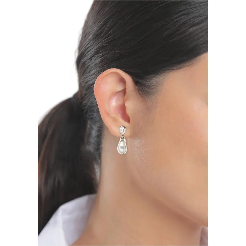 Серьги-капли Swarovski® Pearl Hammered – серебро 925 2