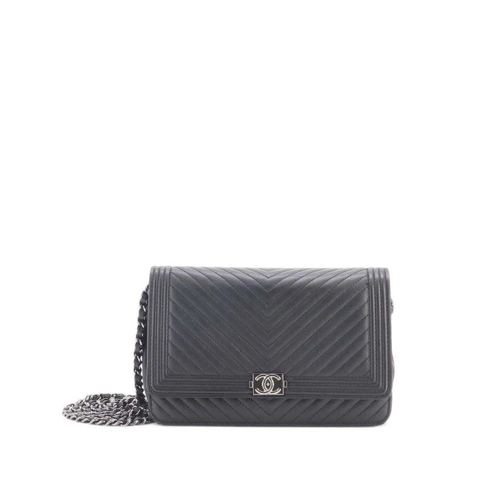 Сумка через плечо Boy Wallet on Chain Chevron Calfskin 1