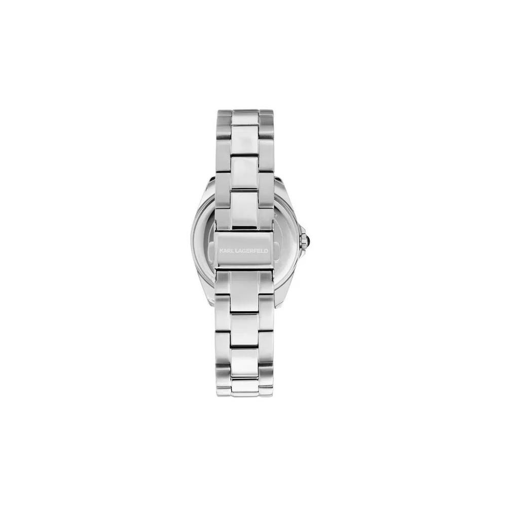 【2 года гарантии】KARL LAGERFELD 35 мм Женские серебряные кварцевые часы Essential R0553101510 3