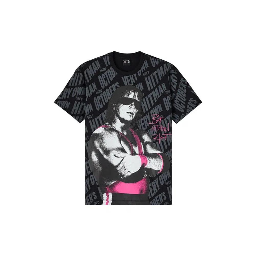 Футболки с коротким рукавом OVO x WWE Bret The Hitman Hart Tee 'Black' 1