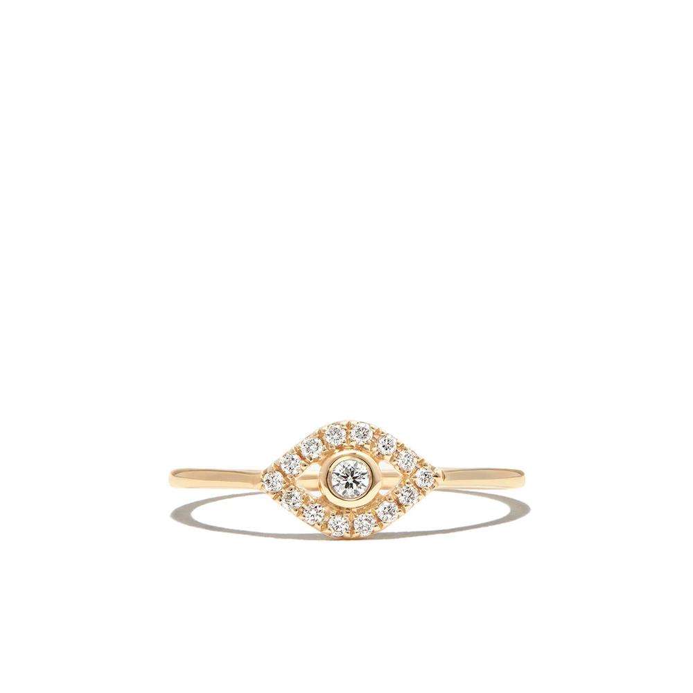 Кольцо Evil Eye из желтого золота с бриллиантами 2