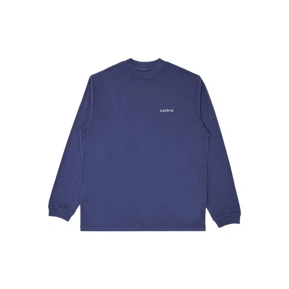 Футболки Supreme Mock Neck Long-Sleeve Top 'Navy' 1
