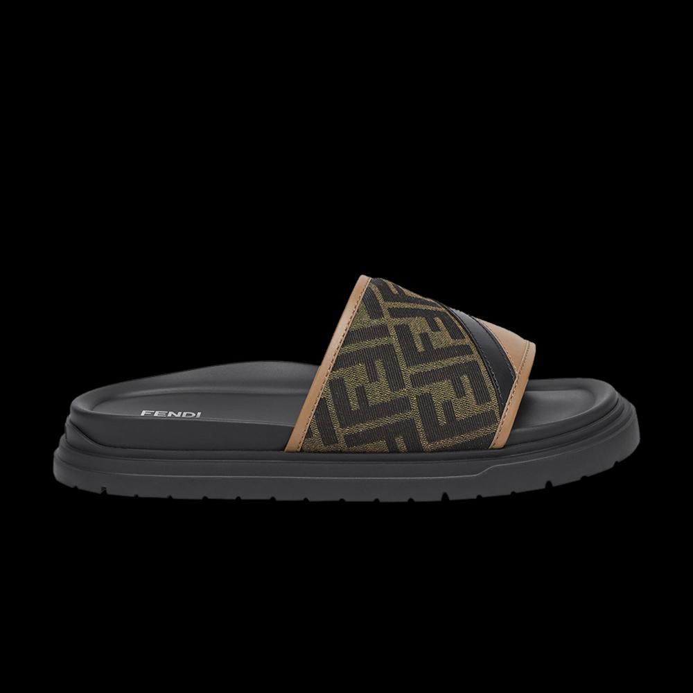 Слайды Fendi Diagonal Slides 'FF Jacquard - Brown' 1