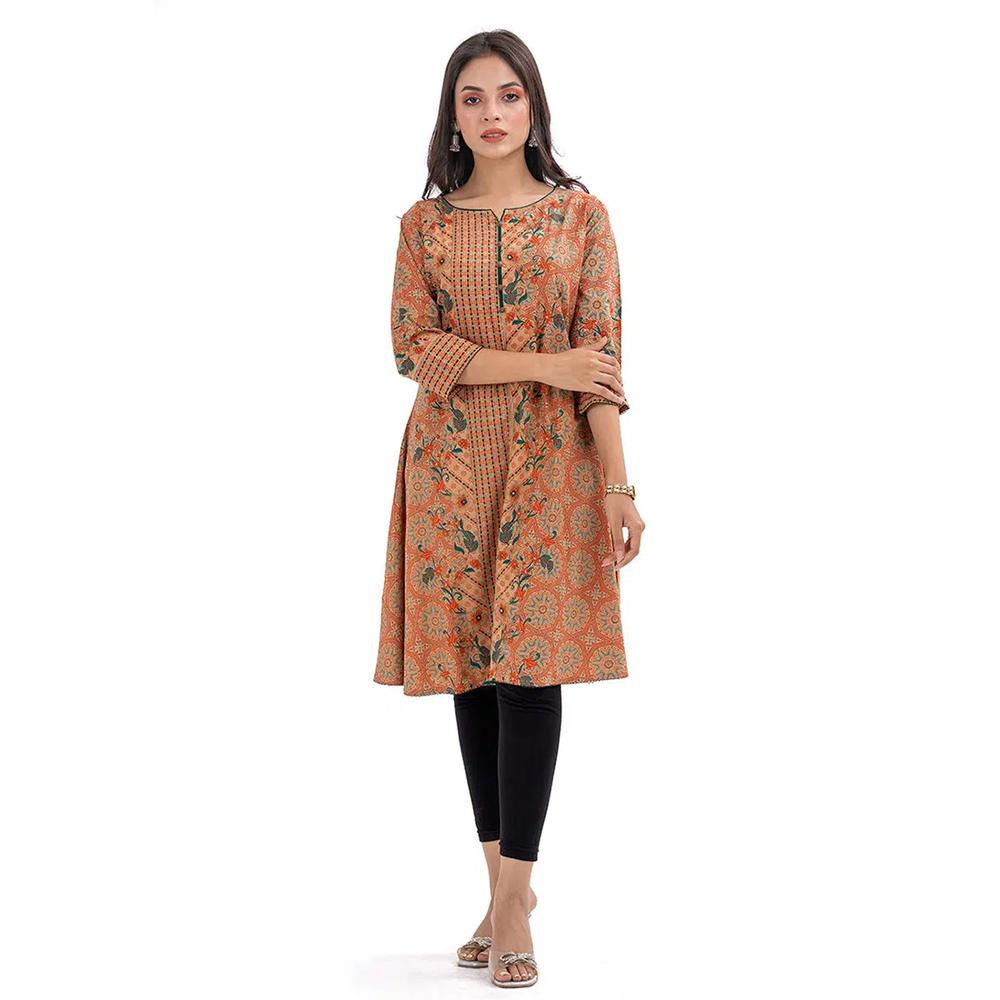 Туника Le Reve Brown Printed Embellished A-line 1