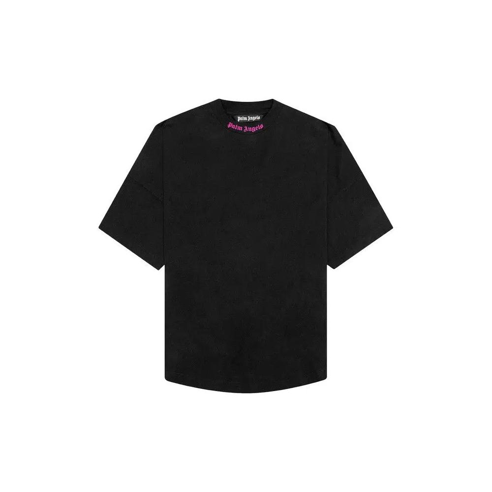 Футболки Palm Angels Doubled Logo Over Tee 'Black/Fuchsia' 1
