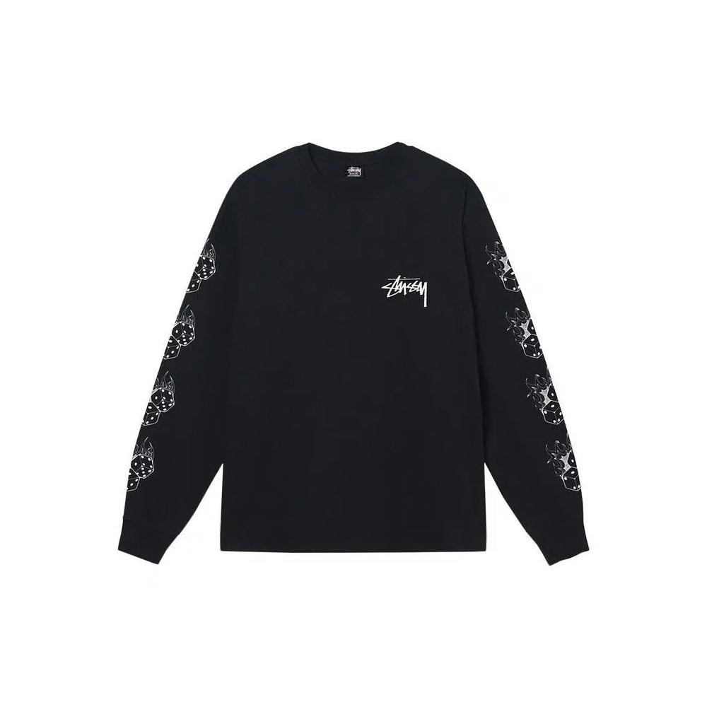 Футболки Stussy Fire Dice Long-Sleeve Tee «Black» 1