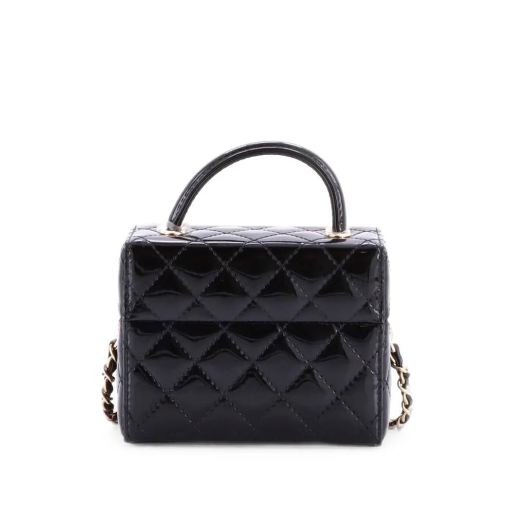 Стеганый клатч Top Handle Box Chain Quilted Patent 2