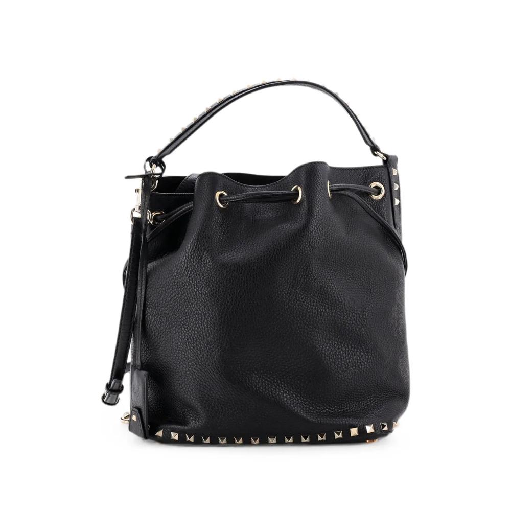 Сумка-ведро Rockstud Top Handle Leather среднего размера 2