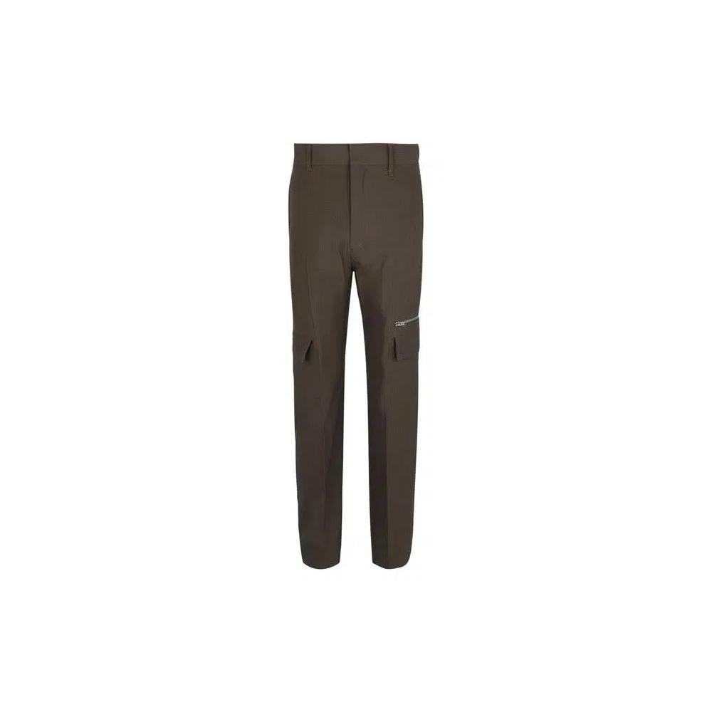 Брюки Givenchy Tailored Wool Pants with Pocket Details 'Хаки' 1