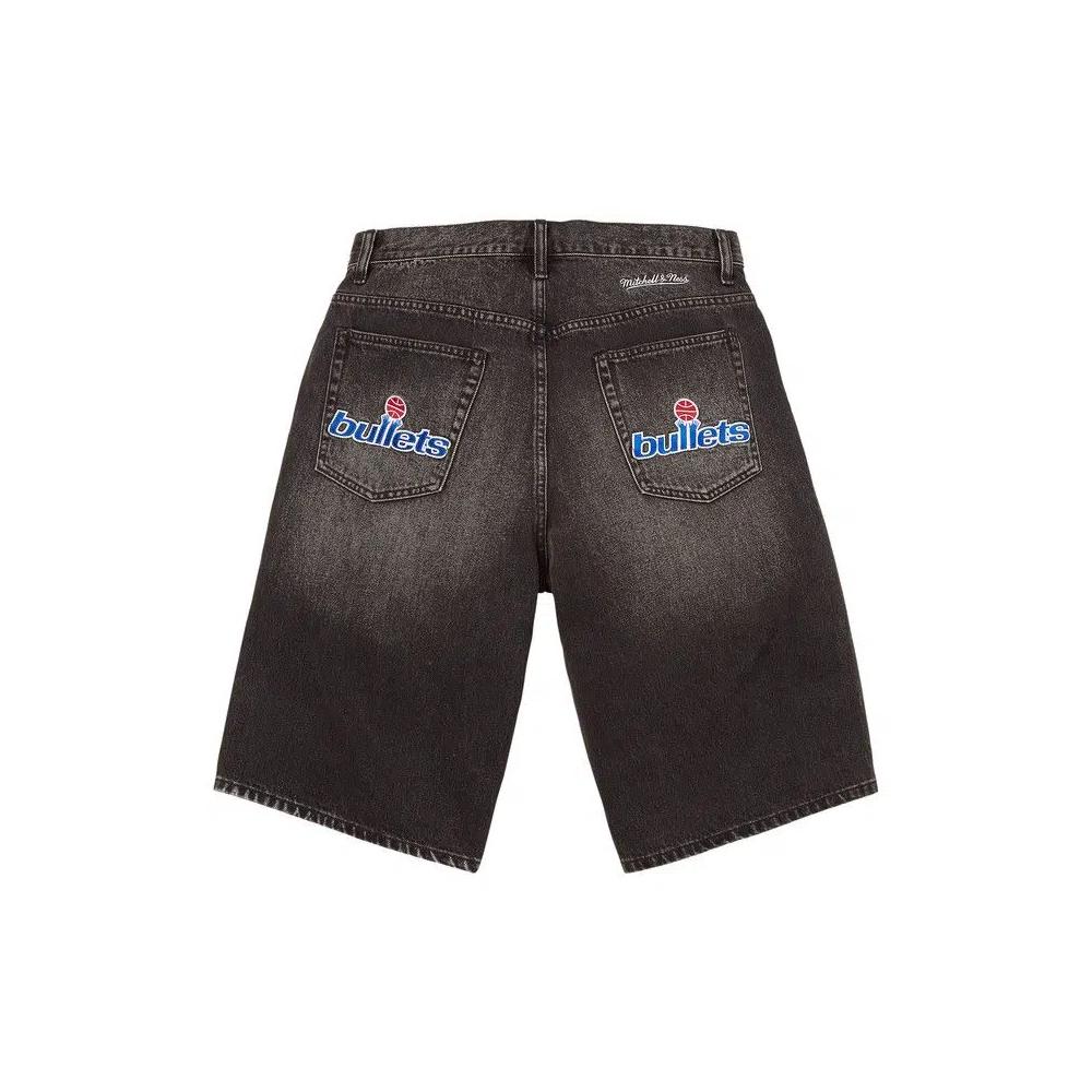 Шорты Supreme x Mitchell & Ness Washington Bullets Baggy Denim Short 'Washed Black' 2