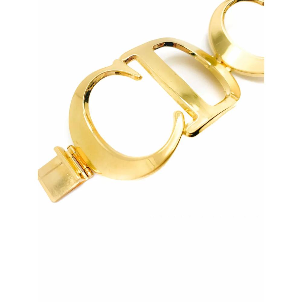Vintage Christian Dior Gold CD Infinity Bracelet 1980s 2
