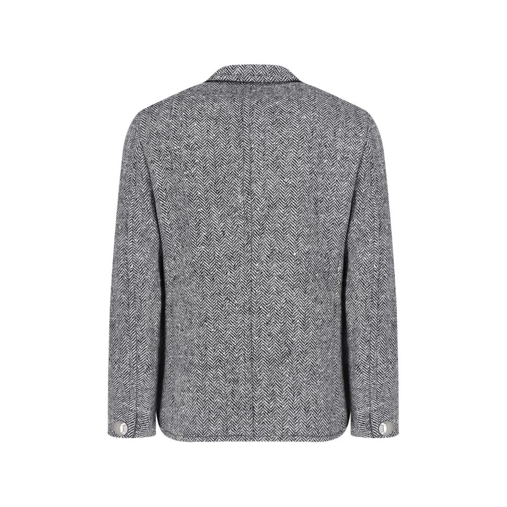 herringbone-pattern button-up jacket 2