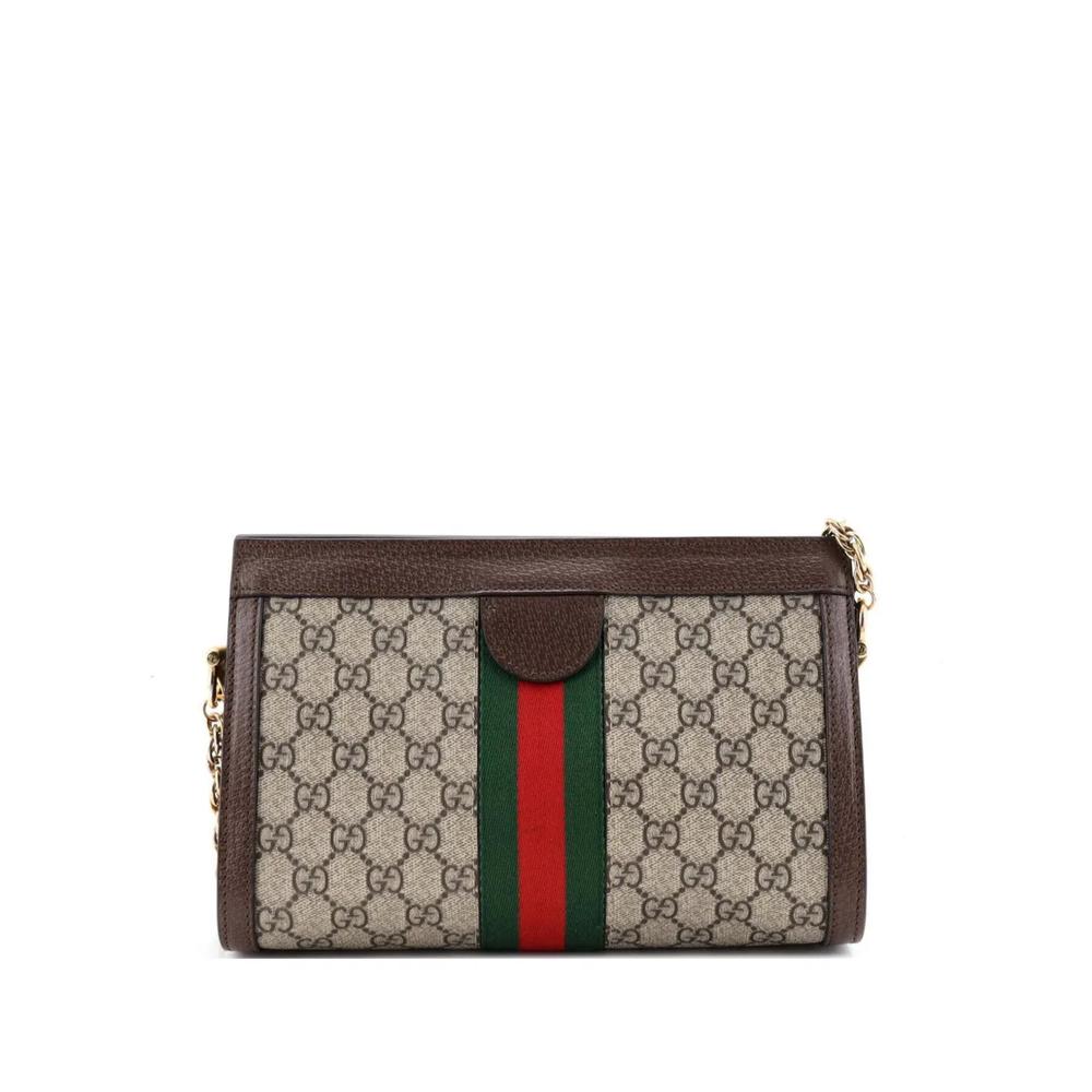 Маленькая сумка через плечо Ophidia Chain Shoulder Bag из канваса с узором GG 2