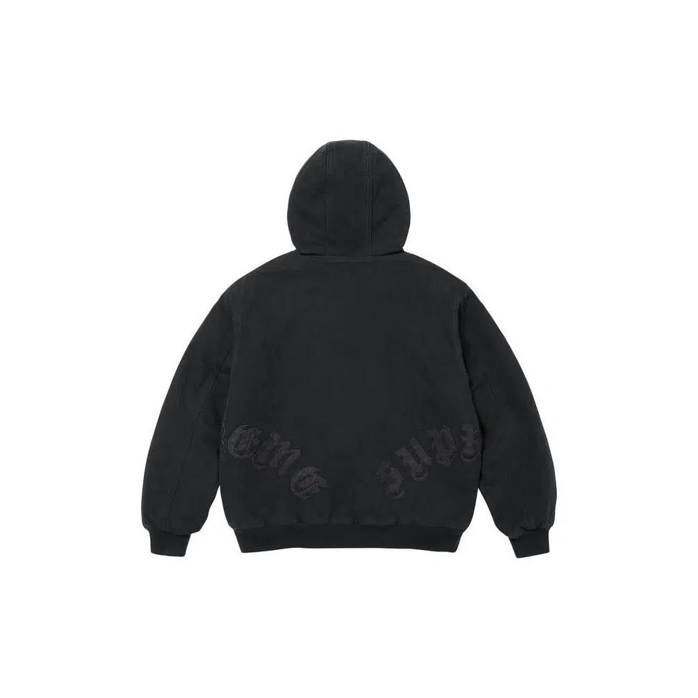 Куртки Supreme Leather Appliqué Hooded Work Jacket 'Black' 2