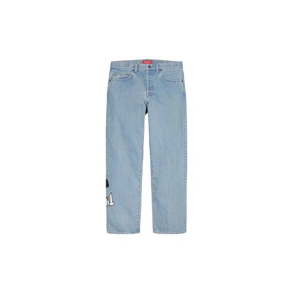 Джинсы Supreme x Thrasher Regular Jean 'Washed Blue' 1