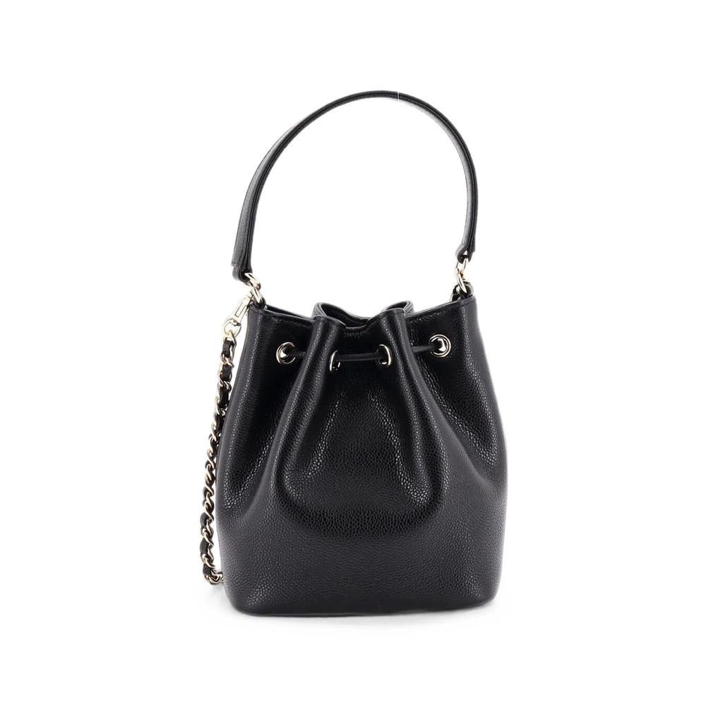 Business Affinity Top Handle Drawstring Quilted Caviar Mini bucket bag 2