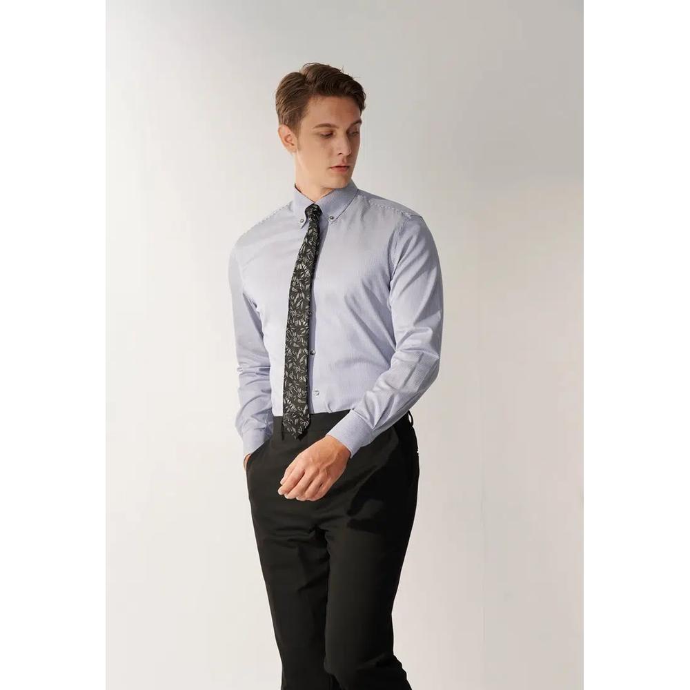 Классическая рубашка в полоску темно-синего цвета Milano Collection 3
