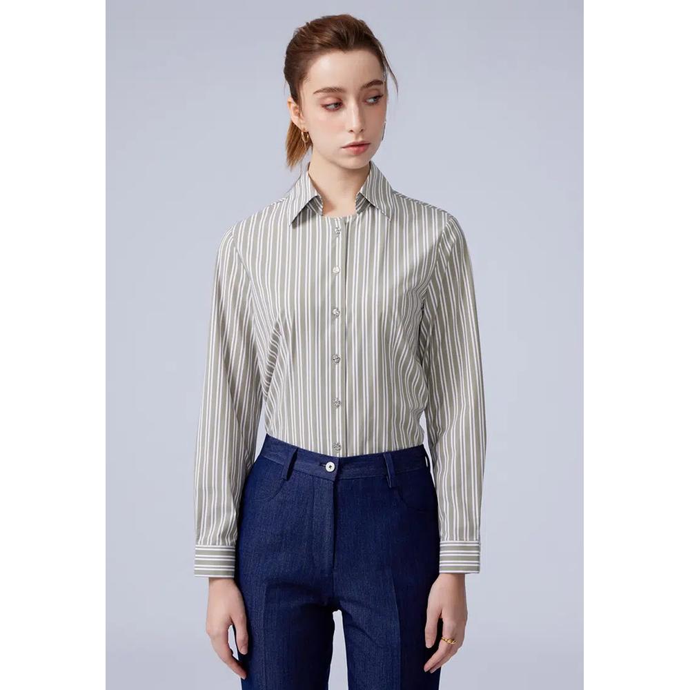 Бело-зеленая рубашка Classic Fit 1