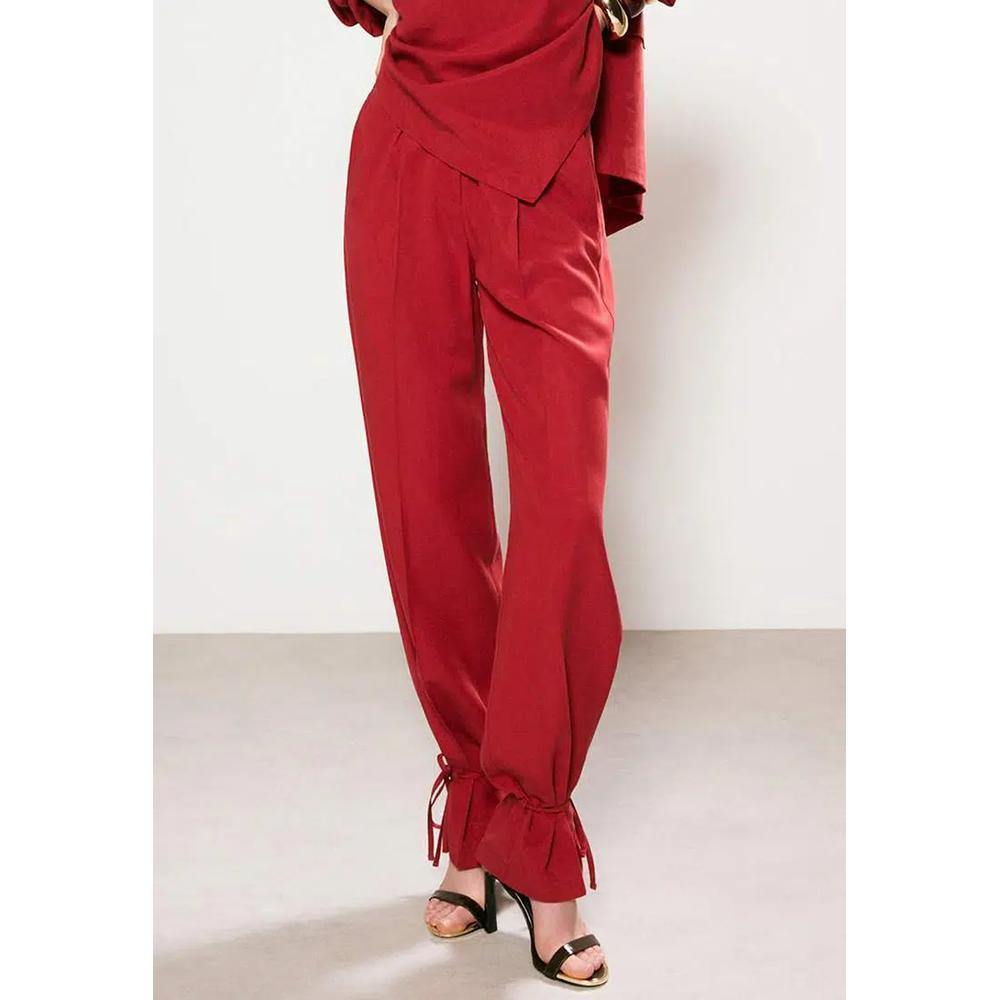 Trendyol Studio Брюки льняного вида красные Twoss26Pl111 1