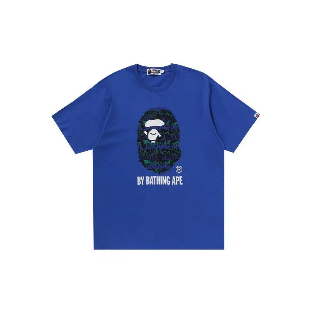 Футболки с коротким рукавом BAPE Graffiti Pattern By Bathing Ape Tee 'Blue' 1