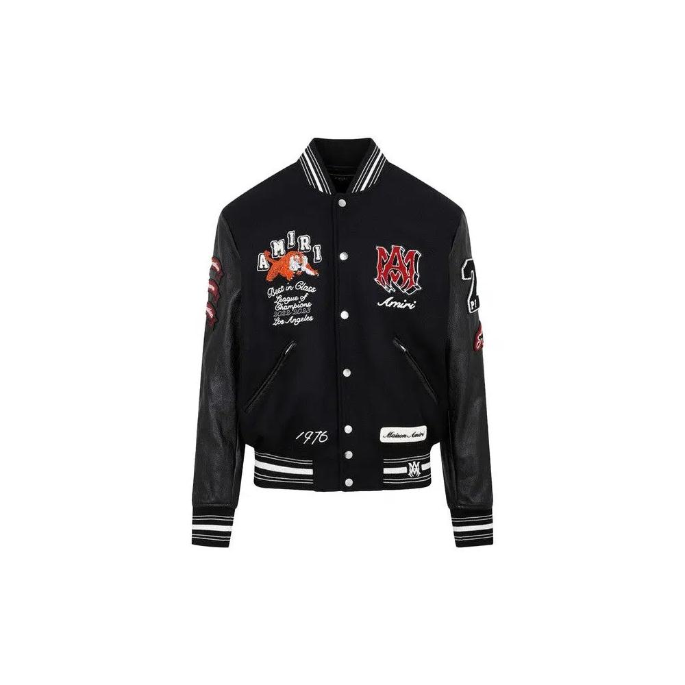 Бомберы Amiri Vintage Patch Varsity Bomber Jacket 'Black' 1
