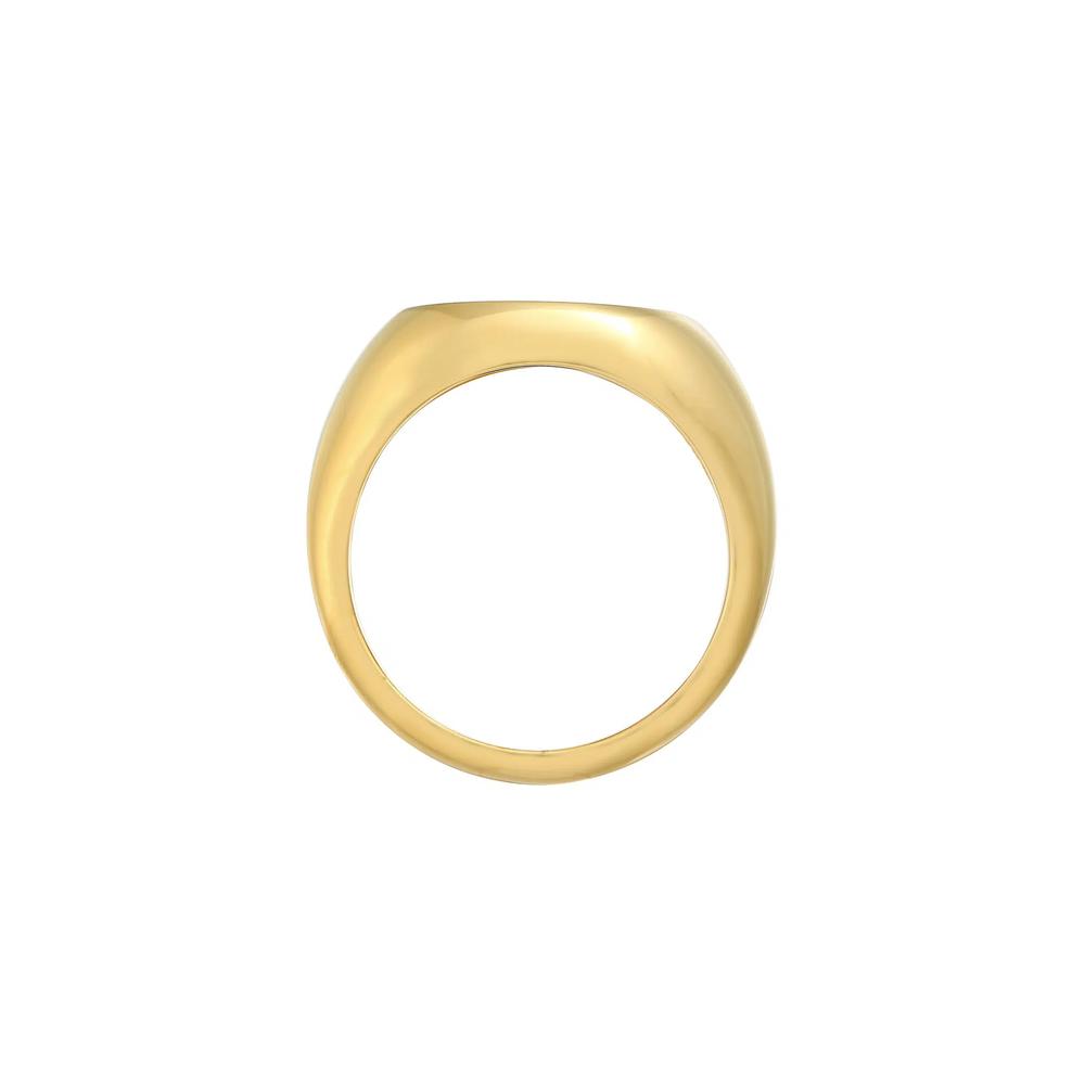 Кольцо-печатка Oval Shine Geo Basic Trend с золотым покрытием 4