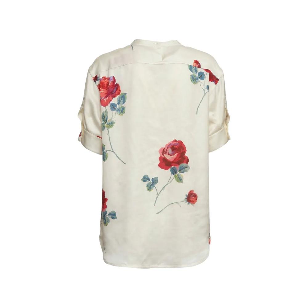 Блузка с короткими рукавами и цветочным принтом 2