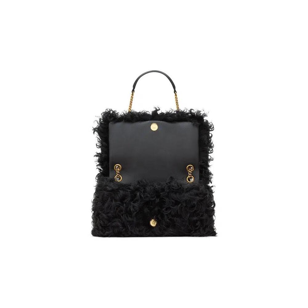 Сумка через плечо Saint Laurent Jamie Medium In Shearling «Nero/Nero» 3